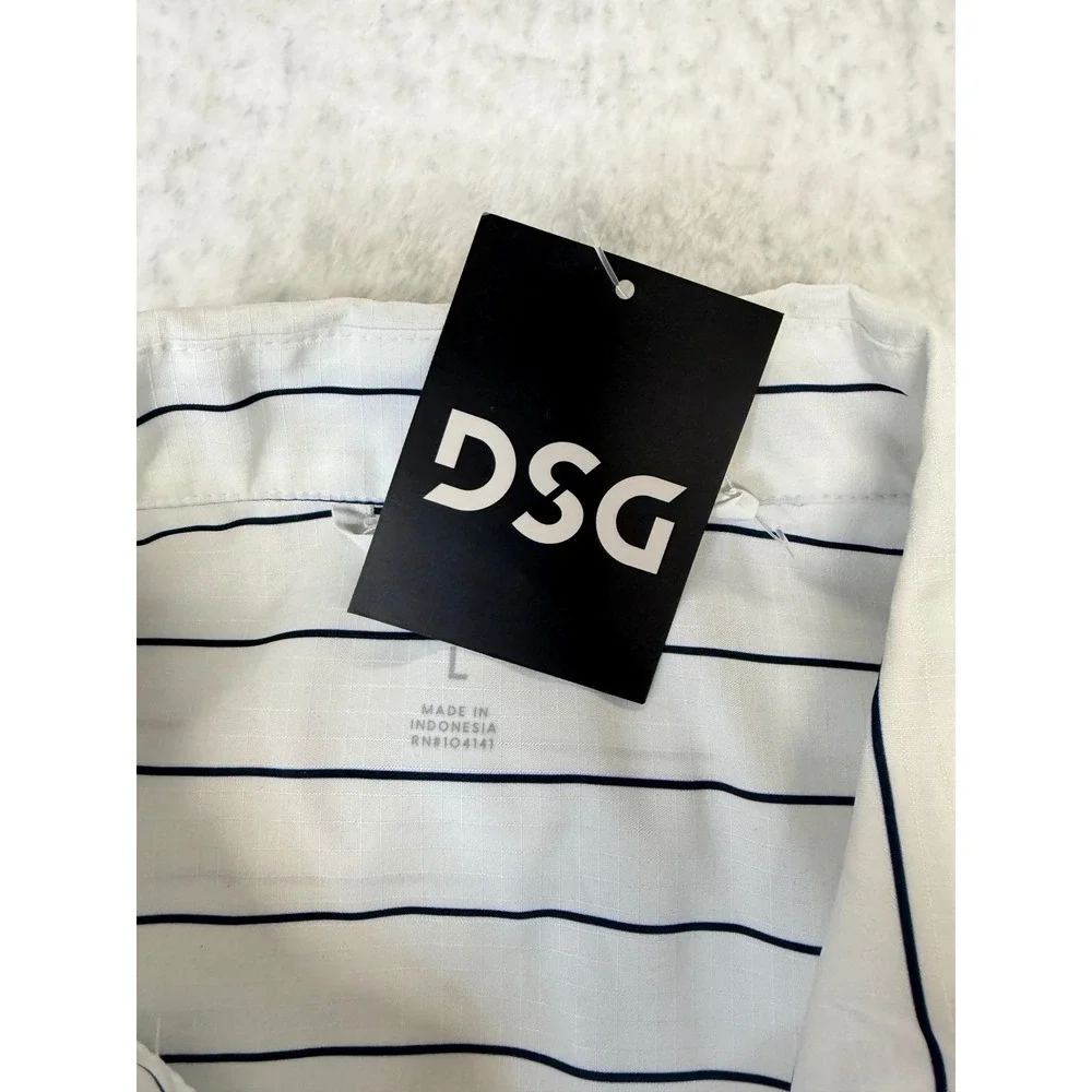 DSG Mens Coachs‎ Jacket Pinstripe Pure White Water Repellent Size Medium NWT